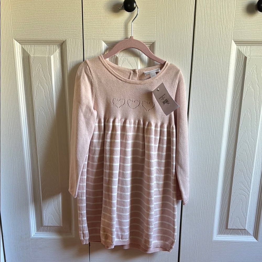Pink long sleeve ribbed babydoll dress for casual occasions